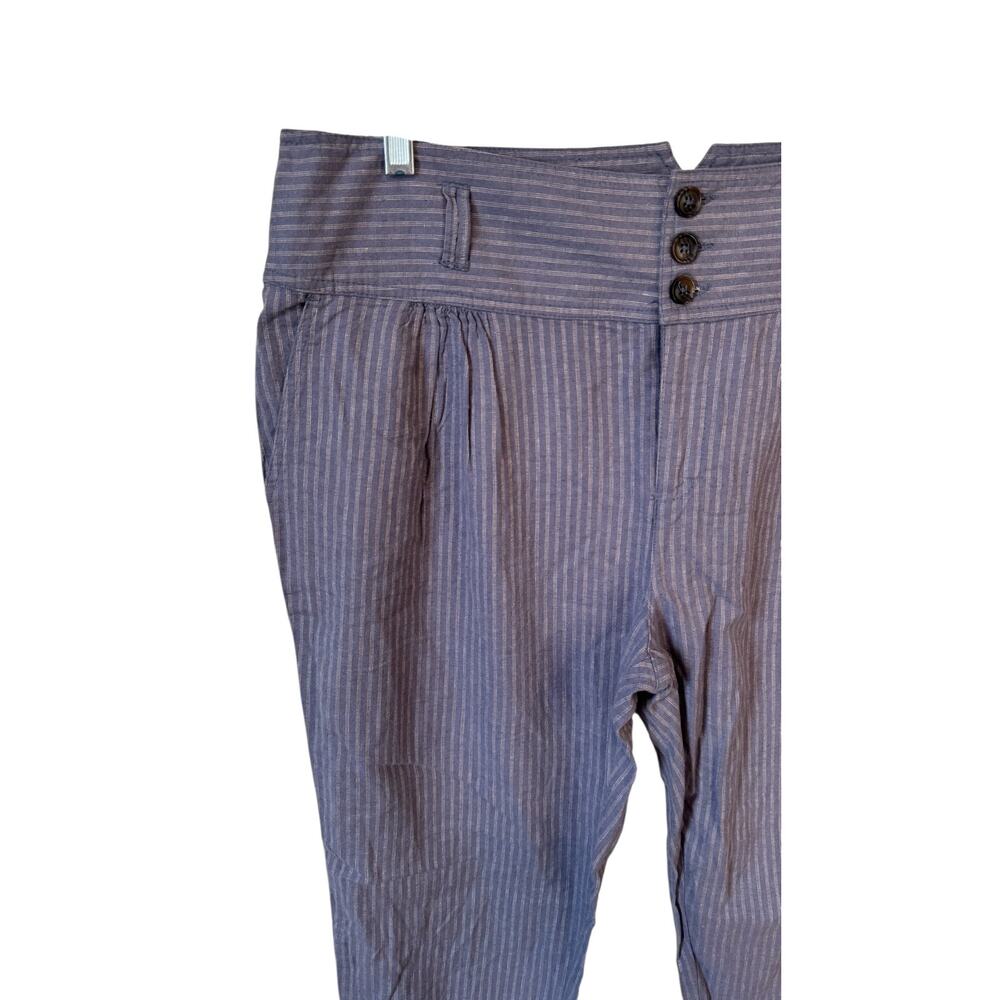 SUNDANCE NWOT Amelia Linen Blend Pinstripe Pants Size 16 Slate Blue Gray Trouser - Picture 9 of 9